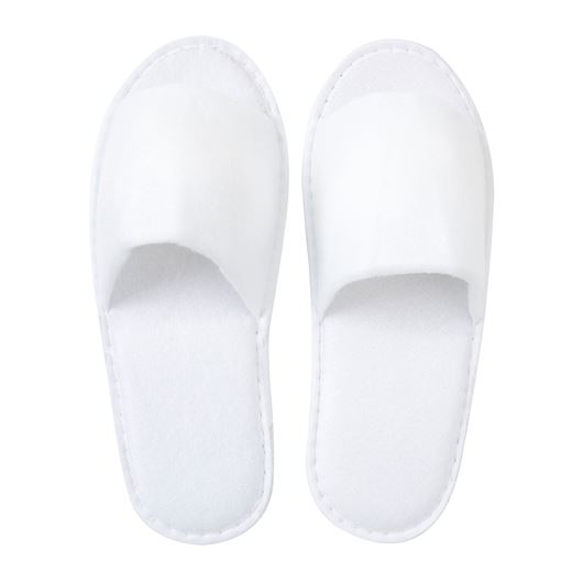  Λευκή Παντόφλα Nap-Cloth, Open-Toe.