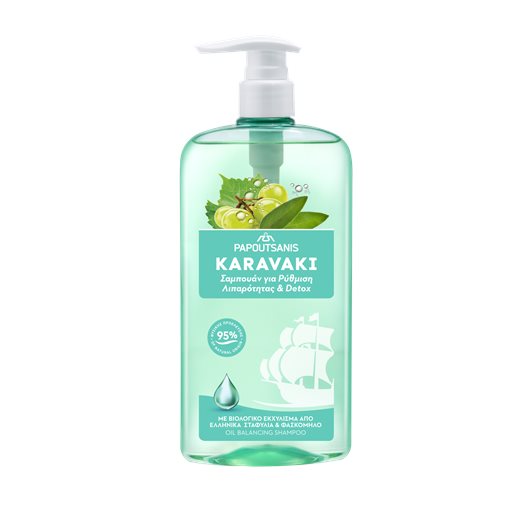 KARAVAKI ΣΑΜΠΟΥΑΝ ΡΥΘΜΙΣΗ ΛΙΠΑΡΟΤΗΤΑΣ & DETOX 600ml